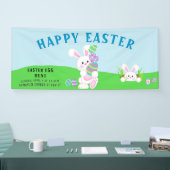 愛らしいバニーカラフルイースターエッグ狩りバナー 横断幕 (トレードショー)