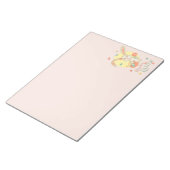 愛らしいバニーハッピーイースター赤面ピンク ノートパッド (アングル)