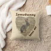 愛らしいバニー写真動物パン大ハート クッション (ブランケット)