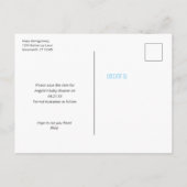 愛らしいバニー少年の赤ちゃんシャワー日付を保存 案内ポストカード (裏面)