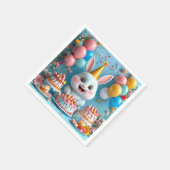 愛らしいバニー祝ズ誕生日 スタンダードカクテルナプキン (角)
