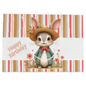 愛らしいバニー誕生日バッグ ラージペーパーバッグ (裏面)