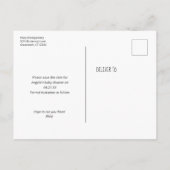 愛らしいバニー赤ちゃんシャワー日を保存 案内ポストカード (裏面)