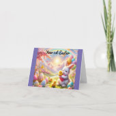 愛らしいバニー1stイースターホリデーカード シーズンカード (正面)