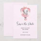 愛らしいバレリナエレファントアンポインテ セーブザデート (正面/裏面)