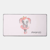 愛らしいバレリナエレファントアンポインテ デスクマット (正面)