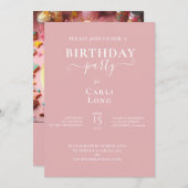 愛らしいバレリーナお誕生日ケーキパーティー 招待状 (正面/裏面)