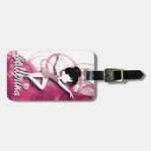 愛らしいバレリーナのダンサー| DIYの文字|のピンク ラゲッジタグ (正面横)