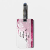 愛らしいバレリーナのダンサー| DIYの文字|のピンク ラゲッジタグ (裏面縦)