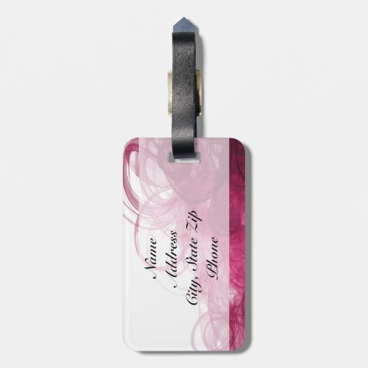 愛らしいバレリーナのダンサー| DIYの文字|のピンク ラゲッジタグ (裏面縦)
