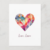 愛らしいバレンタインのためのハートのポストカード ポストカード (正面)