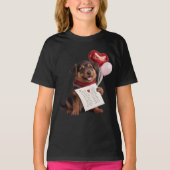 愛らしいバレンタインの犬のデザイン – 完璧な贈り物 Tシャツ (正面)