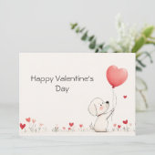 愛らしいバレンタインデーのグリーティングカー❤️ド🎈 カード (スタンド正面)