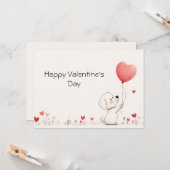 愛らしいバレンタインデーのグリーティングカー❤️ド🎈 カード (正面/裏面インサイチュ)