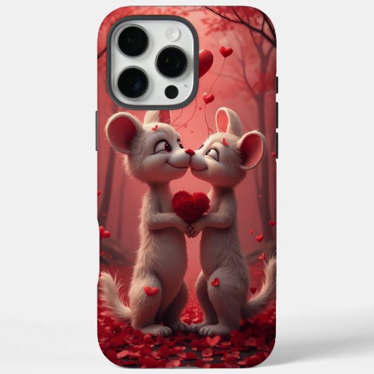 愛らしいバレンタインデー愛のロマンチックなネズミ Case-Mate iPhoneケース (裏面)