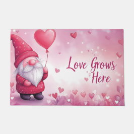 愛らしいバレンタインデー格言とハートバルーン ドアマット