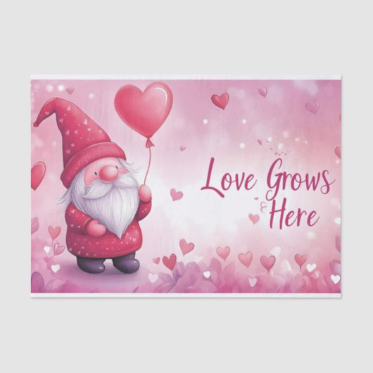 愛らしいバレンタインデー格言とハートバルーン 薄葉紙 (正面)