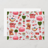 愛らしいバレンタインデー物トートバッグ ポストカード (正面/裏面)