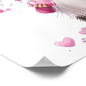 愛らしいバレンタイン格言とピンクハート ポスター (角)