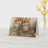 *愛らしいバンニーの幸せな「誕生日*」 カード (黄色い花)