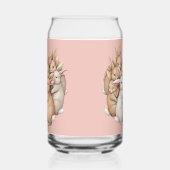 愛らしいバンニーズインザコージーパステルハグイラストレーション ガラス缶 (右)