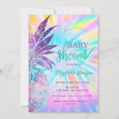 愛らしいパイナップル絞り染めベビーシャワー 招待状 (正面)