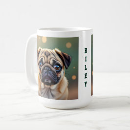 愛らしいパグのアップ | かわいい犬のオーダーメイド コーヒーマグカップ