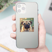 愛らしいパグのアップ | かわいい犬 シール (スマートフォン)