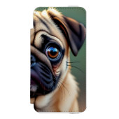 愛らしいパグのアップ | かわいい犬 INCIPIO iPhoneウォレットケース (フォリオ 正面)