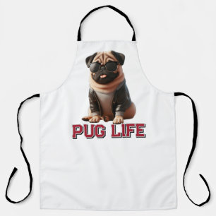 愛らしいパグの犬 Pug Life エプロン
