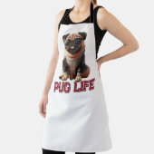 愛らしいパグの犬 Pug Life エプロン (インサイチュ)