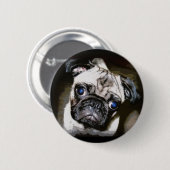愛らしいパグ顔 缶バッジ (正面&裏面)