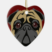 愛らしいパグ セラミックオーナメント (右)