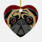 愛らしいパグ セラミックオーナメント (裏面)