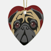 愛らしいパグ セラミックオーナメント (左)
