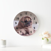 愛らしいパグ ラージ壁時計 (ホーム)
