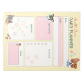 愛らしいパステルドッグラバーデイリープランナーリストする ノートパッド (正面)