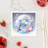 愛らしいパステルドルフィンベビーシャワー スタンダードカクテルナプキン (インサイチュ)