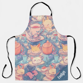 愛らしいパステルドードルアート エプロン