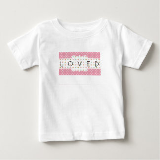 愛らしいパステルハート＆ポルカドット かわいいTシャツ ベビーTシャツ