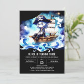 愛らしいパステルパイレーツ誕生日 招待状 (スタンド正面)