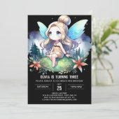 愛らしいパステルフェアリー誕生日 招待状 (スタンド正面)