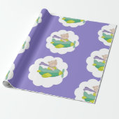 愛らしいパステルラベルテディベアラッピング紙 ラッピングペーパー (アンロールド)