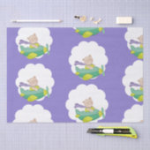 愛らしいパステルラベルテディベア 薄葉紙 (クラフト)