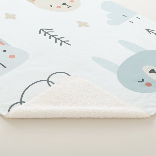 愛らしいパステル人形のパターンキッズ シェルパブランケット (3/4)