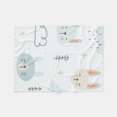 愛らしいパステル人形のパターンキッズ フリースブランケット (正面(横))