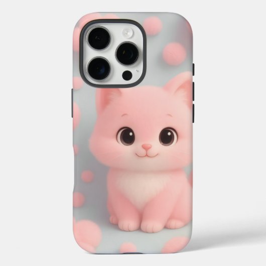 愛らしいパステル子猫ケースfor iPhone 16 pro Case-Mate iPhoneケース (裏面)