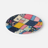 愛らしいパッチワークデザイン、パターよくはしゃぐン ペーパープレート (アングル)