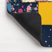 愛らしいパッチワークデザイン、パターよくはしゃぐン マウスパッド (コーナー)