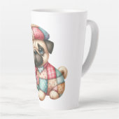 愛らしいパッチワーク犬#10 カフェラテマグ (右アングル)